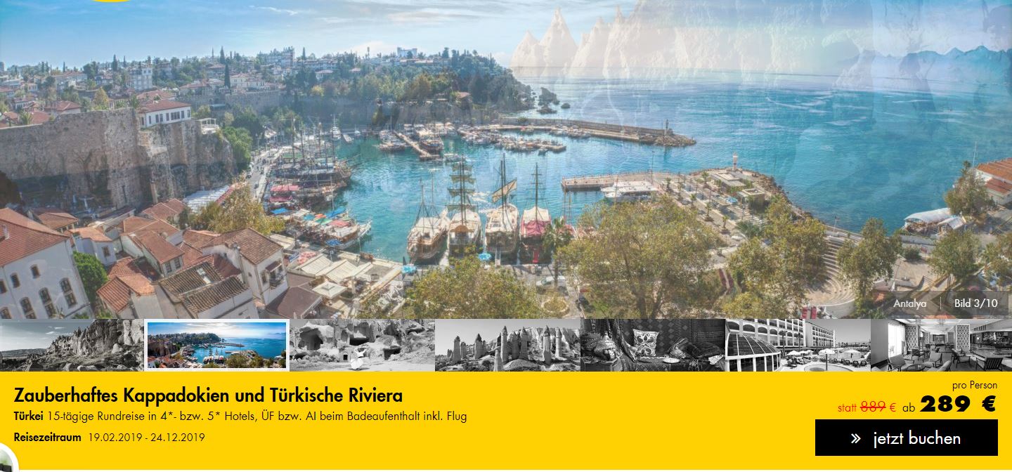 kappadokien-rundreise-deal Zauberhaftes Kappadokien, ab 289 € – 15 Tage Rundreise Zauberhaftes Kappadokien und Türkische Riviera in 4*/5* Hotels, Verpflegung & Flug
