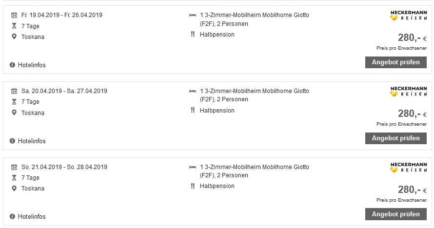 Camping Village Park Albatros, ab 280 &euro; &ndash; 7 Tage San Vincenzo / Toskana im 4* Camping Village Park Albatros inkl. Halbpension