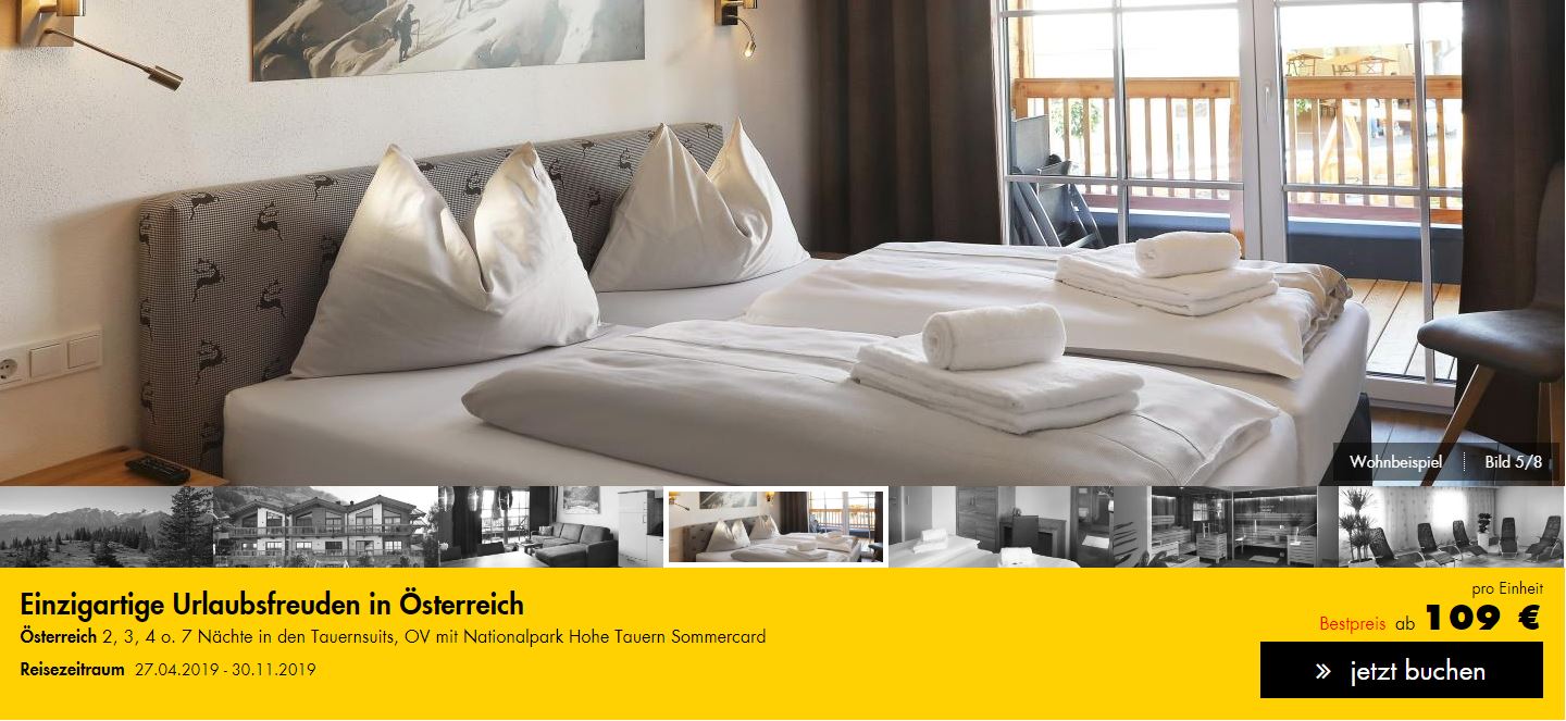 Tauernsuites Mitterwirt, ab 109 &euro; – 3 Tage Kurzurlaub mit Kindern in Piesendorf mit &Uuml;bernachtung in den Tauernsuites Mitterwirt inkl. Nationalpark Hohe Tauern Sommercard & WLAN