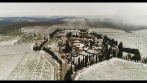 Chianti After Snowfall by Drone