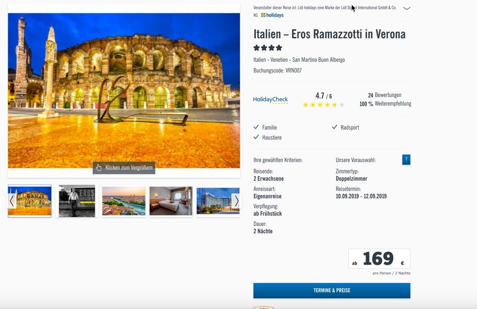 Eros Ramazotti, ab 169 &euro; – Eros Ramazzotti in Concert in Verona – 3 Tage Verona im 4 * Best Western Hotel  inkl. Fr&uuml;hst&uuml;ck und Eintrittskarte zum Konzert