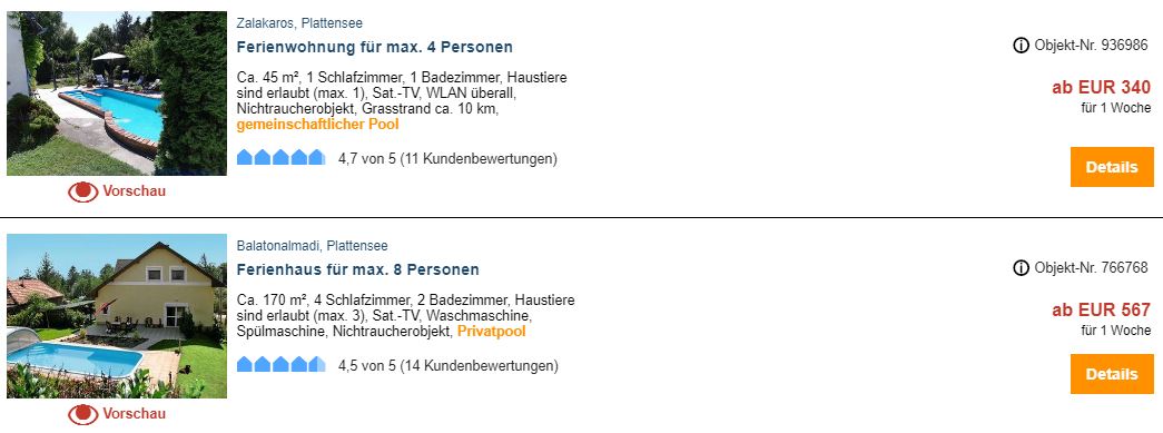 plattensee1 Ferienwohnungen am Plattensee, ab 24 € / Woche – über 2.300 Ferienhäuser & Ferienwohnungen am Plattensee (Balaton) online buchen