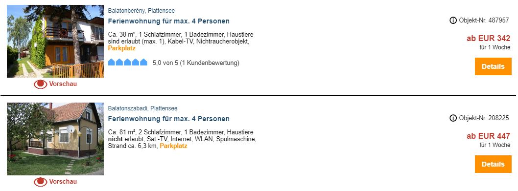 plattensee2 Ferienwohnungen am Plattensee, ab 24 € / Woche – über 2.300 Ferienhäuser & Ferienwohnungen am Plattensee (Balaton) online buchen