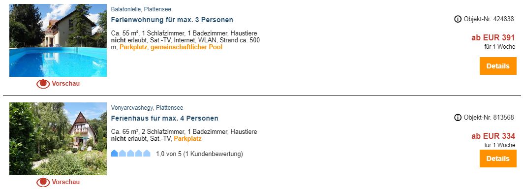 plattensee3 Ferienwohnungen am Plattensee, ab 24 € / Woche – über 2.300 Ferienhäuser & Ferienwohnungen am Plattensee (Balaton) online buchen