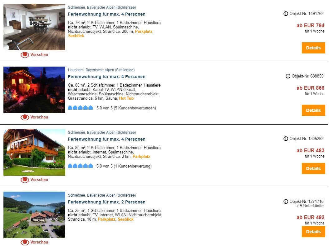 Ferienwohnungen am Schliersee, ab 66 &euro; / Woche – Ferienh&auml;user & Ferienwohnungen am Schliersee online buchen