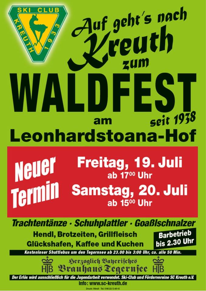 , Das Kreuther Waldfest wird verschoben