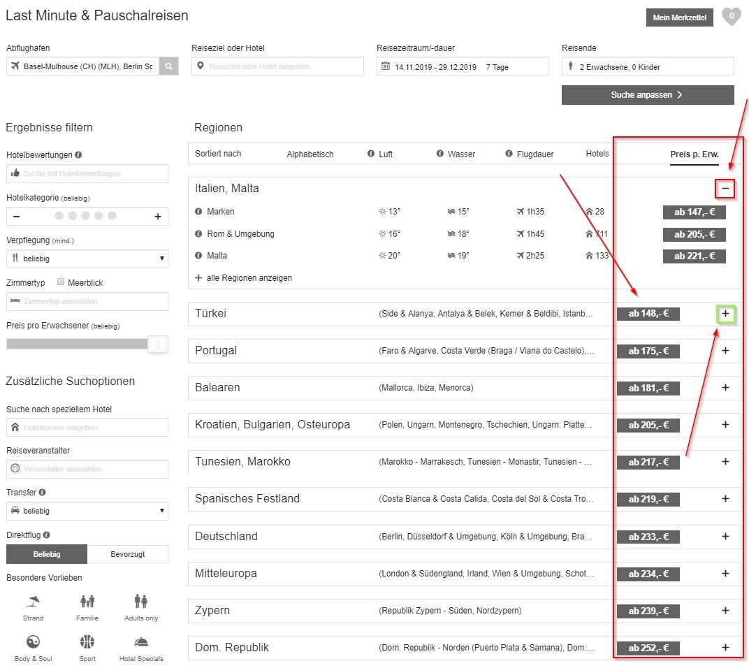 Reisebudget, Tutorial : Welche Reise L&auml;nder kann ich mit einem bestimmten Reisebudget bereisen ?