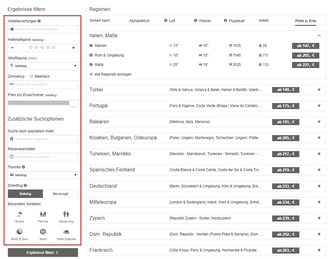 Reisebudget, Tutorial : Welche Reise L&auml;nder kann ich mit einem bestimmten Reisebudget bereisen ?