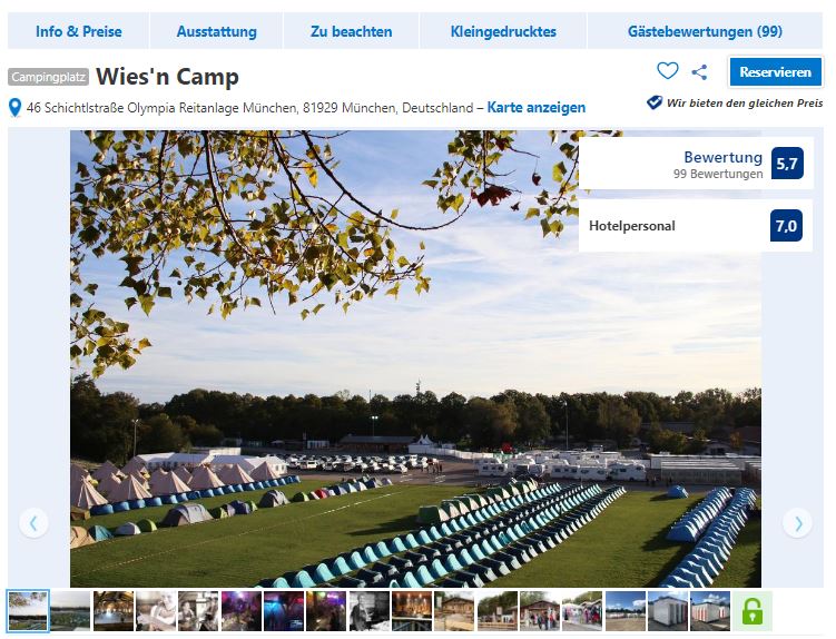 Zeltlager Wies&acute;n Camp 19, ab 33 &euro; – 2 Tage Oktoberfest in M&uuml;nchen im Zeltlager Wies&acute;n Camp 19 an der Olympia Reitanlage M&uuml;nchen