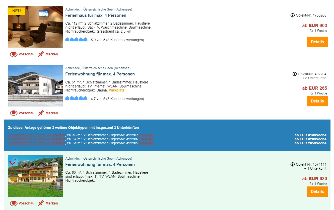 Ferienwohnungen am Achensee, ab 66 &euro; / Woche – Ferienh&auml;user & Ferienwohnungen am Achensee in Tirol online buchen