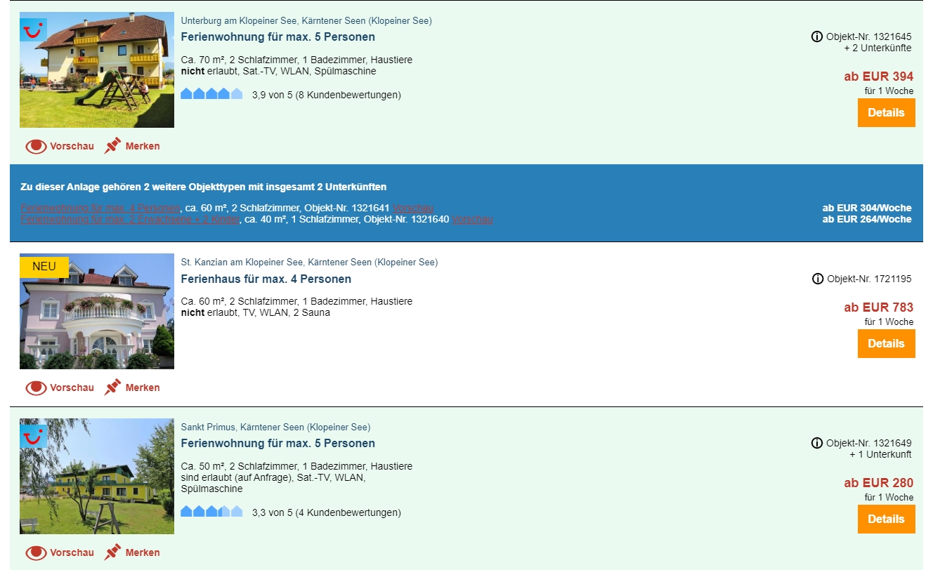 Ferienwohnungen am Klopeiner See, ab 60 &euro; / Woche – Ferienh&auml;user & Ferienwohnungen am Klopeiner See in K&auml;rnten online buchen