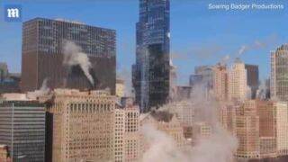 Drone footage captures Chicago on two of its coldest days Kälte, Mittleren Westen der USA erstarrt vor Kälte