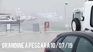 GRANDINE A PESCARA 10/07/2019 Unwetter Adria, Heftige Unwetter wüten entlang der Adriaküste