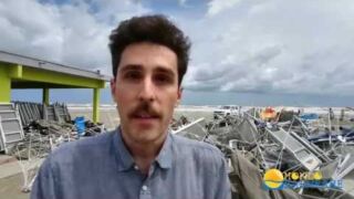 Stabilimento balneare distrutto da tromba d'aria Unwetter Adria, Heftige Unwetter wüten entlang der Adriaküste